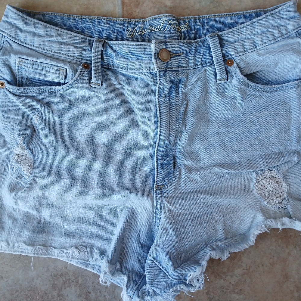 Universal Thread Blue Jean Shorts Distressed High-Waisted